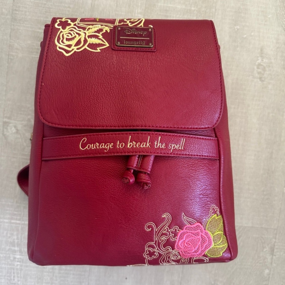 Loungefly beauty and the beast enchanted rose mini backpack